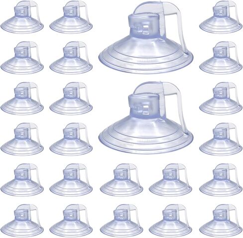 24 PCS Glass Strong Transparent Suction Cups, Windshield Sunshade Dovetail Sucker Hooks, Multi-Purpose Window Suction Cups for Car Window Glass Bathroom Kitchen Office Home Decor in Saudi Arabia