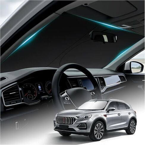63"X33" Car Windshield Sun Shade,Upgraded Sunshade for Car Windshield for Heat Insulation & Sun Shielding,Foldable Windshields Cover Suns Shade for Most Trucks & SUVs (L (63 * 33 inch)) in Kuwait