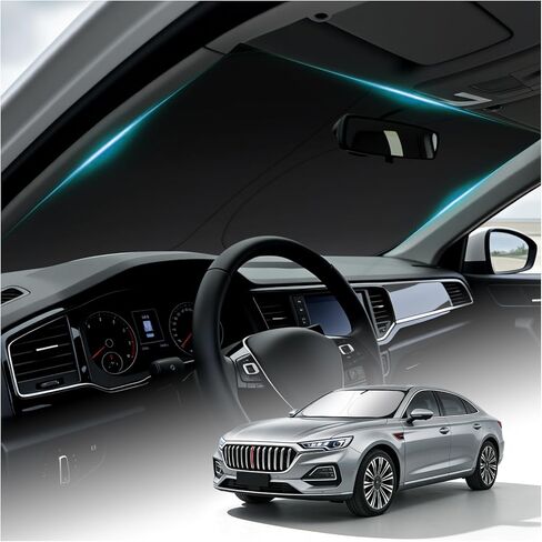 63"X33" Car Windshield Sun Shade,Upgraded Sunshade for Car Windshield for Heat Insulation & Sun Shielding,Foldable Windshields Cover Suns Shade for Most Trucks & SUVs (L (63 * 33 inch)) in Kuwait