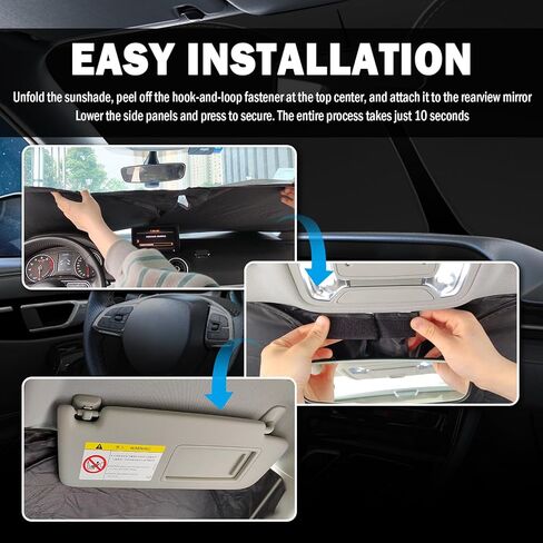 63"X33" Car Windshield Sun Shade,Upgraded Sunshade for Car Windshield for Heat Insulation & Sun Shielding,Foldable Windshields Cover Suns Shade for Most Trucks & SUVs (L (63 * 33 inch)) in Kuwait