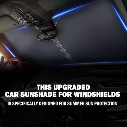 63"X33" Car Windshield Sun Shade,Upgraded Sunshade for Car Windshield for Heat Insulation & Sun Shielding,Foldable Windshields Cover Suns Shade for Most Trucks & SUVs (L (63 * 33 inch)) in Kuwait