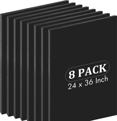 Elcoho 4 Pack Black Foam Board 20 x 30 Inch Thick Foam Core Board for Projects, Double-Sided Acid-Free Foam Poster Boards for Graduation DIY, Painting, Displaying, School and Craft Projects in Kuwait