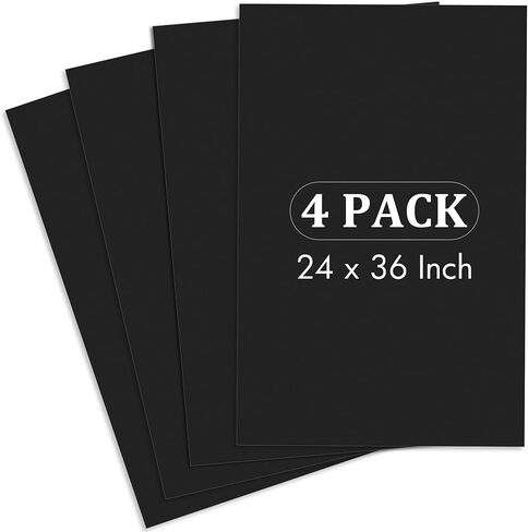 Elcoho 4 Pack Black Foam Board 20 x 30 Inch Thick Foam Core Board for Projects, Double-Sided Acid-Free Foam Poster Boards for Graduation DIY, Painting, Displaying, School and Craft Projects in Kuwait