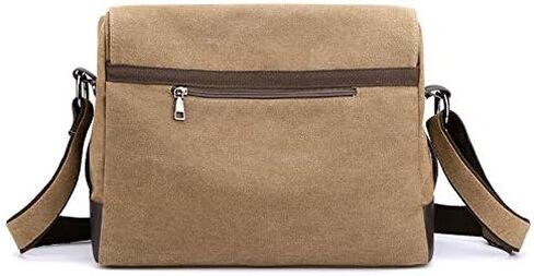 Men's Canvas Bag Crossbody Shoulder Messenger Bag for Work Travel Laptop Bag with Adjustable Strap in Kuwait