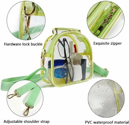 Clear Tote Bag Fluorescence Handbags Waterproof Jelly Transparent Crossbody Bag Simple Portable Shoulder Bag Cosmetic Storage Case(Pink) in Kuwait