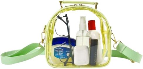 Clear Tote Bag Fluorescence Handbags Waterproof Jelly Transparent Crossbody Bag Simple Portable Shoulder Bag Cosmetic Storage Case(Pink) in Kuwait
