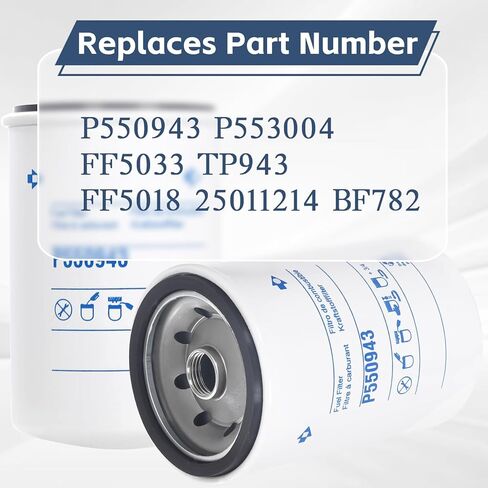 2 Pack P550943 Fuel Filter Compatible With Detroit Diesel Engines, Light-Duty Trucks, GMC 6.2L Engines Replace P553004, FF5033, TP943, FF5018, 25011214, BF782 in Saudi Arabia