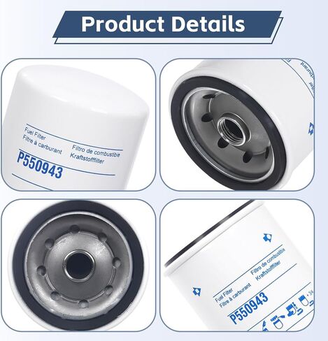 2 Pack P550943 Fuel Filter Compatible With Detroit Diesel Engines, Light-Duty Trucks, GMC 6.2L Engines Replace P553004, FF5033, TP943, FF5018, 25011214, BF782 in Saudi Arabia