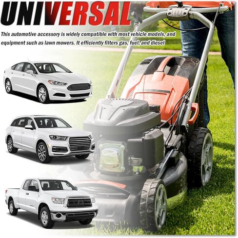 قطعتان من فلتر الوقود الغازي لـ 1/4"، استبدال فلتر الوقود المضمن العالمي الصغير OEM#BS 298090S، ملحقات السيارة المتينة لمرشح الوقود لجزازة العشب للمحركات بدون مضخة وقود (قطعتان) in Kuwait