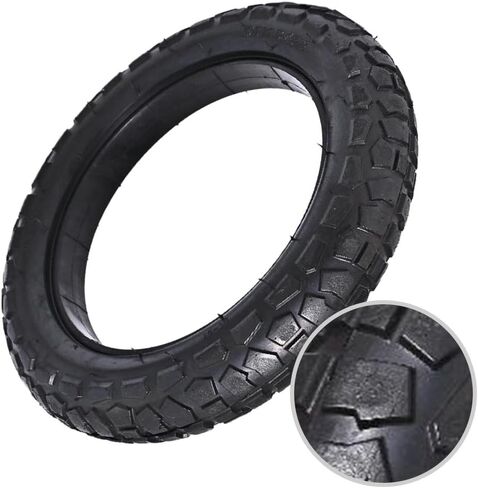 12 Inch Solid Tire for Ebike Scooter, 12x2.4, Puncture-Resistant Rubber Tyre with Non-Slip Tread, Deep Traction Design, Black in Saudi Arabia