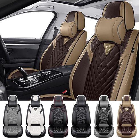 Car Seat Covers for Lexus 2000-2026, Waterproof Nappa Leather Full Set Seat Cover, Anti-Slip and Comfortable Automotive Seat Protector&Accessories(Gray Black) in Saudi Arabia