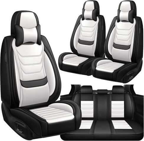 أغطية مقاعد مناسبة لسيارة Toyota 4Runner 2000-2025، أغطية مقاعد سيارة عائلية مقاومة للماء وسهلة التنظيف، غير قابلة للانزلاق، متوافقة مع الوسادة الهوائية ومقعد الأمان، 5 مقاعد، أسود وأحمر in Kuwait