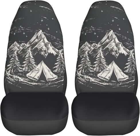 Mountains Camping Hiking Car Seat Covers Universal 2 Pcs Auto Front Seat Cover Fit Most Cars,SUV,Sedan,Trucks in Kuwait