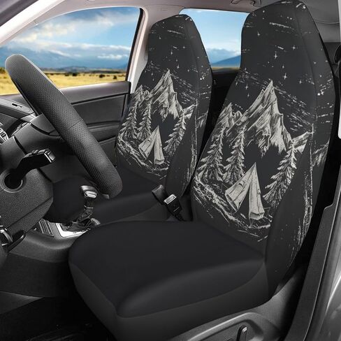 Mountains Camping Hiking Car Seat Covers Universal 2 Pcs Auto Front Seat Cover Fit Most Cars,SUV,Sedan,Trucks in Kuwait
