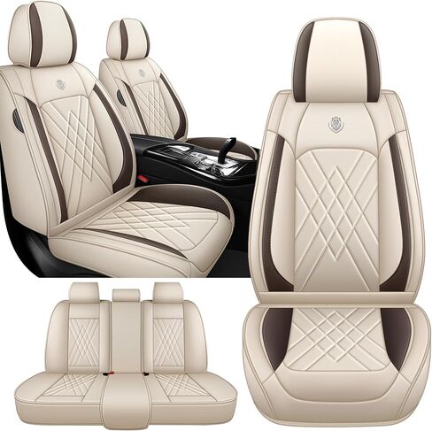 Car Seat Covers for Chrysler Town Country 2001-2016, 2 Piece Set Nappa Leather Non-Slip Seat Protectors, Breathable Seat Cover Set. (Standard 2 Seats, Black Grey) in Kuwait