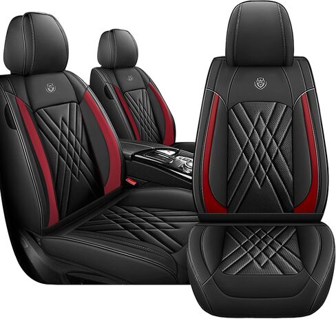 Car Seat Covers for Chrysler Town Country 2001-2016, 2 Piece Set Nappa Leather Non-Slip Seat Protectors, Breathable Seat Cover Set. (Standard 2 Seats, Black Grey) in Kuwait