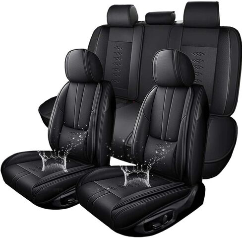 Front Set Leather Seat Covers for Toyota Camry Solara 1999-2008,Breathable and Waterproof Faux Leather Automotive Seat Cover,Full Wrapping Edge Car Seat Cushion Covers(Beige,with Pillows) in Saudi Arabia