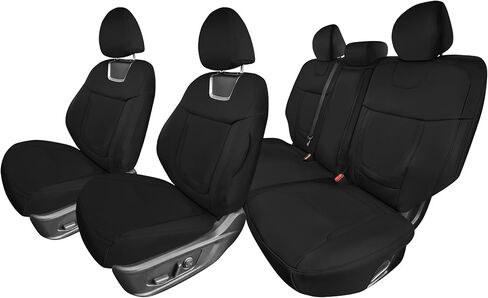 أغطية مقاعد السيارة الملائمة المخصصة من FH Group مصنوعة خصيصًا لسيارة Hyundai Tucson 2022-2024، مجموعة كاملة من النيوبرين فائق المرونة باللون الأسود، متوافقة مع الوسادة الهوائية، ملحقات Hyundai in Kuwait
