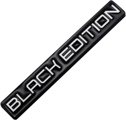 1X Front Grille Black Edition Emblem Auto Racing Sport 3D Badge Sticker Nameplate Decal (Black White) in Kuwait