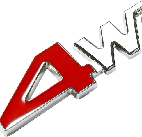 1x Metal 4WD Emblem Letter Fender Trunk Badge Sticker 3D Decal Nameplate for AWD Off Road SUV Auto Cars Trucks (Chrome) in Kuwait