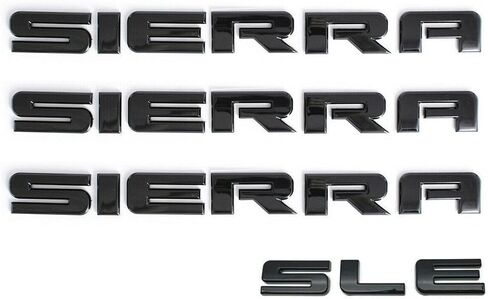 4Pc Sierra SLE Letter Emblem 3D Badge Front Door/Rear Tailgate Replacement for Sierra (Chrome) in Kuwait