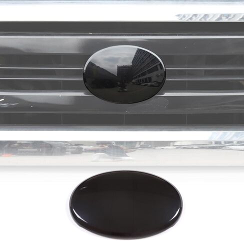 Car Front Emblem Trim Cover Compatible with Toyota Tundra 2007-2026, ABS Front Grille Emblem Smoked Badge Logo Cover Circle Ring Decorative Overlay Accessories (Black-US Flag, 2007-2021) in Kuwait