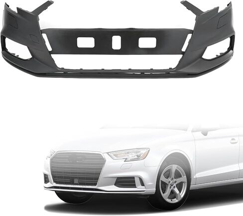 Front Bumper Cover Compatible with 2017-2020 Audi A3 & A3 Quattro,Replace OEM/Part NO.: 8V5807065SGRU/AU1000244,without Park Assist Sensor Holes in Kuwait