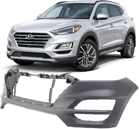 FitParts Compatible with Front Bumper Cover Fascia 2019 2020 Hyundai Tucson Essential GLS SEL SE Sport. Without Sensor Holes. Ready to Paint. HY1000240 86511D3500 in Kuwait