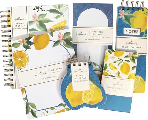 Hallmark Journal and Stationery Set (Journal, List Pads, Pocket Notepad and Large Notepad) Lemon Collection in Kuwait
