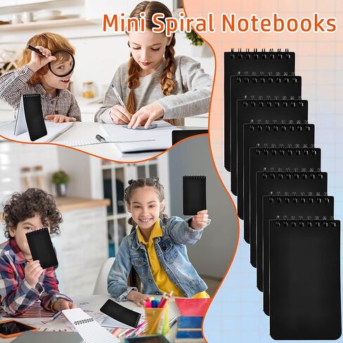 80 Pcs Mini Spiral Notebooks Bulk Black Pocket Notepads 3 x 5 Inch 60 Sheets/120 Pages Small Spiral Notepads for Kids School Classroom Office in Saudi Arabia