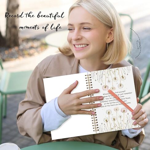 LADOCK Dandelion Floral Inspirational Notebook, Motivational Floral Journal for Women, Positive Affirmation Gifts Spiral Notebook, Inspirational Gifts for Women Journal, 5.5x8.3 in Saudi Arabia