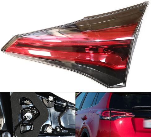 المصابيح الخلفية لـ 2016 2017 2018 ToyotaRAV4 RAV-4 الخارجي + المصابيح الخلفية الداخلية مصابيح اليسار + اليمين مجموعة استبدال مجموعة مصابيح الفرامل الهالوجين 8156142211 815500R061 815900R030 815800R030 أحمر in Kuwait