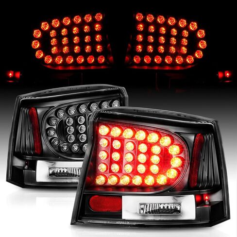 مجموعة مصابيح خلفية بديلة للفرامل LED باللون الأسود من AmeriLite لسيارة دودج تشارجر 06-08 - جانب الركاب والسائق in Kuwait