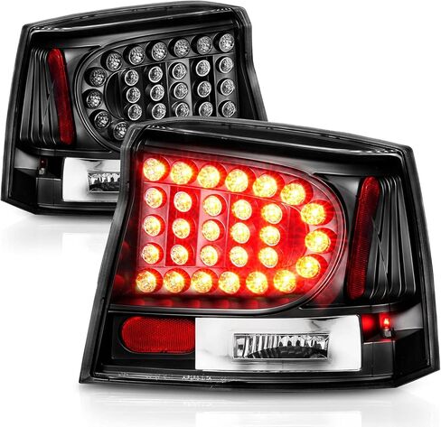 مجموعة مصابيح خلفية بديلة للفرامل LED باللون الأسود من AmeriLite لسيارة دودج تشارجر 06-08 - جانب الركاب والسائق in Kuwait