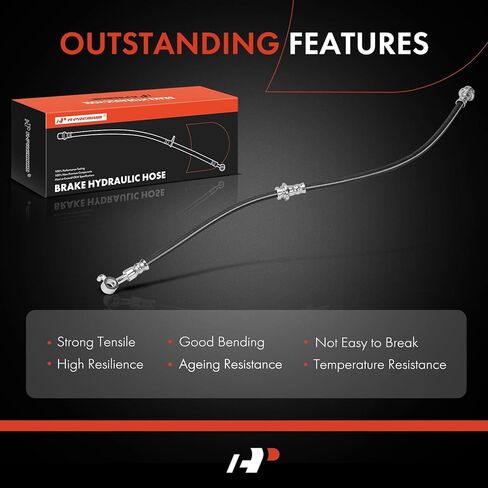 A-Premium Front Passenger Side Brake Hydraulic Hose Compatible with Select Nissan Model - Versa 2009 2010 2011 - Replace# 46210AX001 in Kuwait