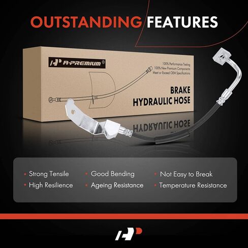 A-Premium Front Driver Brake Hydraulic Hose Compatible with Select Ford and Mercury Models - Crown Victoria 1998-2002, Grand Marquis 1998-2002, 4.6L in Kuwait