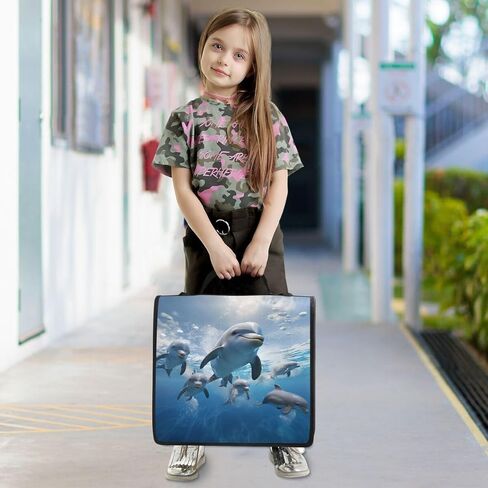 ALAZA Ocean Fish Dolphin Sky Zipper Binder 3 حلقات منظم مع سحاب وحزام كتف سعة كبيرة متعددة الجيوب للعمل في اللوازم المكتبية in Kuwait