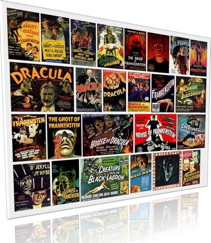 Classic Universal Monsters Movie Posters Vinyl Stickers - Set of 25 Monsters Dracula Nosferatu Frankenstein Wolf Man Creature from Black Lagoon in Saudi Arabia