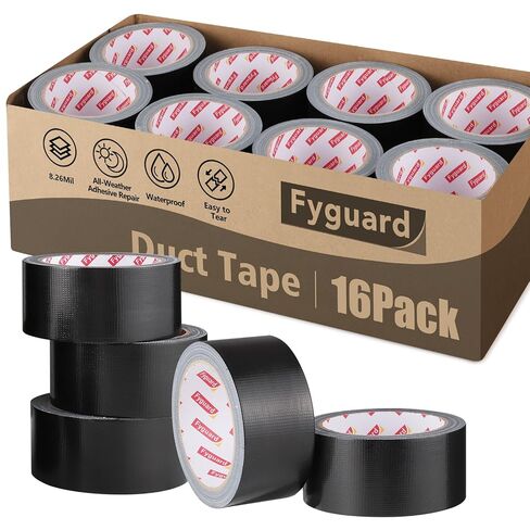 16 Pack Black Duct Tape Bulk 1.89IN x 20YD All-Weather Waterproof Heavy Duty Tape, 8.26Mil Adhesive Duct Tape for Indoor Outdoor Repair Reinforcement Bundling Packaging, 1.89IN× 20YD×16 Pack in Saudi Arabia