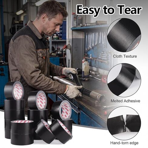 16 Pack Black Duct Tape Bulk 1.89IN x 20YD All-Weather Waterproof Heavy Duty Tape, 8.26Mil Adhesive Duct Tape for Indoor Outdoor Repair Reinforcement Bundling Packaging, 1.89IN× 20YD×16 Pack in Saudi Arabia