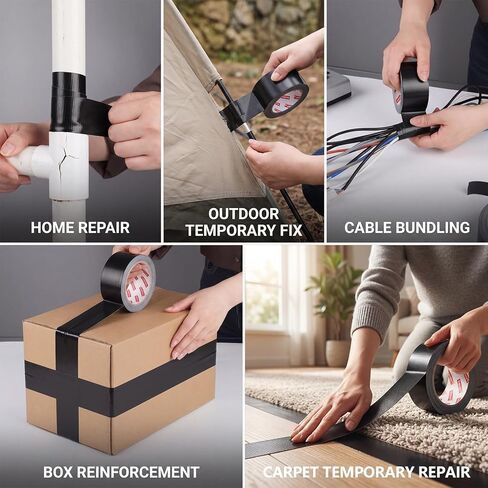 16 Pack Black Duct Tape Bulk 1.89IN x 20YD All-Weather Waterproof Heavy Duty Tape, 8.26Mil Adhesive Duct Tape for Indoor Outdoor Repair Reinforcement Bundling Packaging, 1.89IN× 20YD×16 Pack in Saudi Arabia