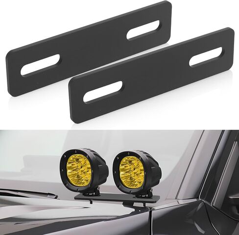 2PCS Steel Ditch Light Bracket Extension, Heavy Duty A-Pillar LED Pod Mounts for Trucks, SUV & Off-Road Vehicles, Black Powder Coated, No-Drill Installation in Saudi Arabia