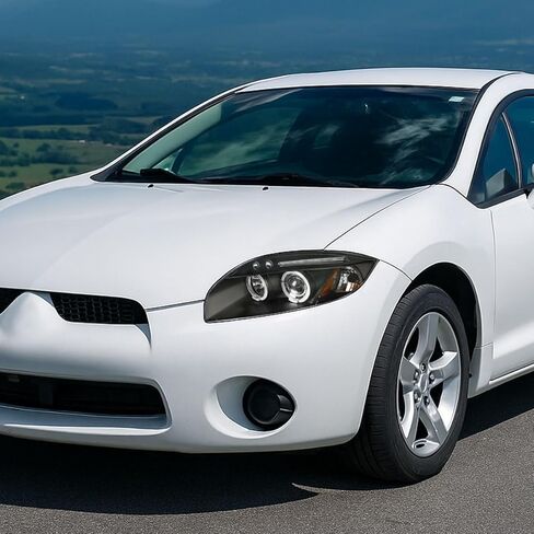 Ronnin - يناسب 2006-2012 Mitsubishi Eclipse زوج تجميع المصابيح الأمامية لجهاز العرض LED ذو الحواف المزدوجة | أسود in Kuwait