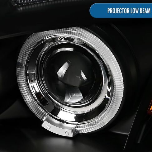 Ronnin - يناسب 2006-2012 Mitsubishi Eclipse زوج تجميع المصابيح الأمامية لجهاز العرض LED ذو الحواف المزدوجة | أسود in Kuwait