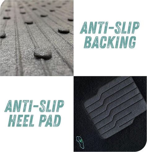 ecoMats Carpet Floor Mats Fit for 2010 to 2019 Ford Taurus, with Non-Slip Driver Heel Pad and Safety Locks, Front and Rear, Black in Saudi Arabia