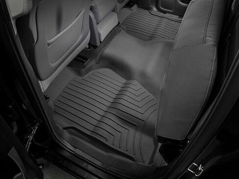 WeatherTech FloorLiner HP Custom Fit Floor Mats for Chevrolet Silverado 1500, Sierra 1500 Limited, Sierra 2500HD / 3500HD - 2nd Row (445423IM), Black in Kuwait