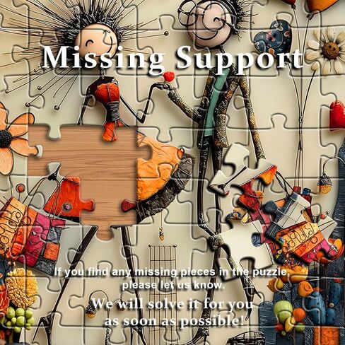 Abstract Romantic Couples Puzzle for Adults, Whimsical Folk Art Vintage Jigsaw Puzzles 1000 Pieces, Colorful Flower Love Challenge Puzzle in Kuwait