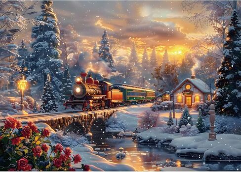Jigsaw Puzzles for Adults 1000 Pieces Christmas Puzzles Impossible Hard Difficult Challenging Puzzles for Adults Snowy Journey Winter Holiday Jigsaw Puzzle 1000 Pieces 28 x 20 inch in Saudi Arabia