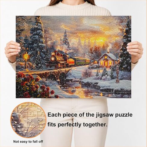 Jigsaw Puzzles for Adults 1000 Pieces Christmas Puzzles Impossible Hard Difficult Challenging Puzzles for Adults Snowy Journey Winter Holiday Jigsaw Puzzle 1000 Pieces 28 x 20 inch in Saudi Arabia