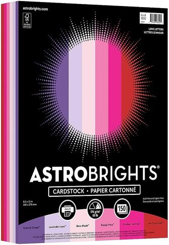 Astrobrights 65 lb. Cardstock Paper, 8.5" x 11", Love Letters, 150 Sheets/Pack in Kuwait